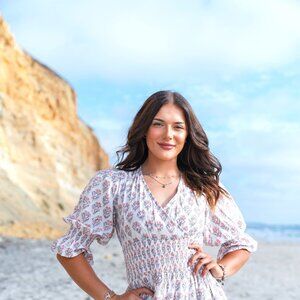 Lilienne - Handblocked Smocked Midi Dress